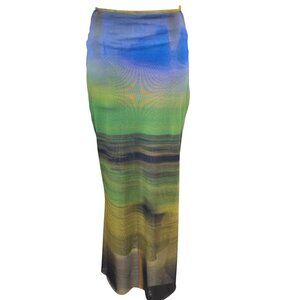 2/$30 ZARA Small Multicolor Ombre Mesh Fitted Skirt